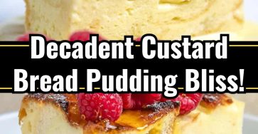 Custard Bread Pudding with Vanilla Sauce