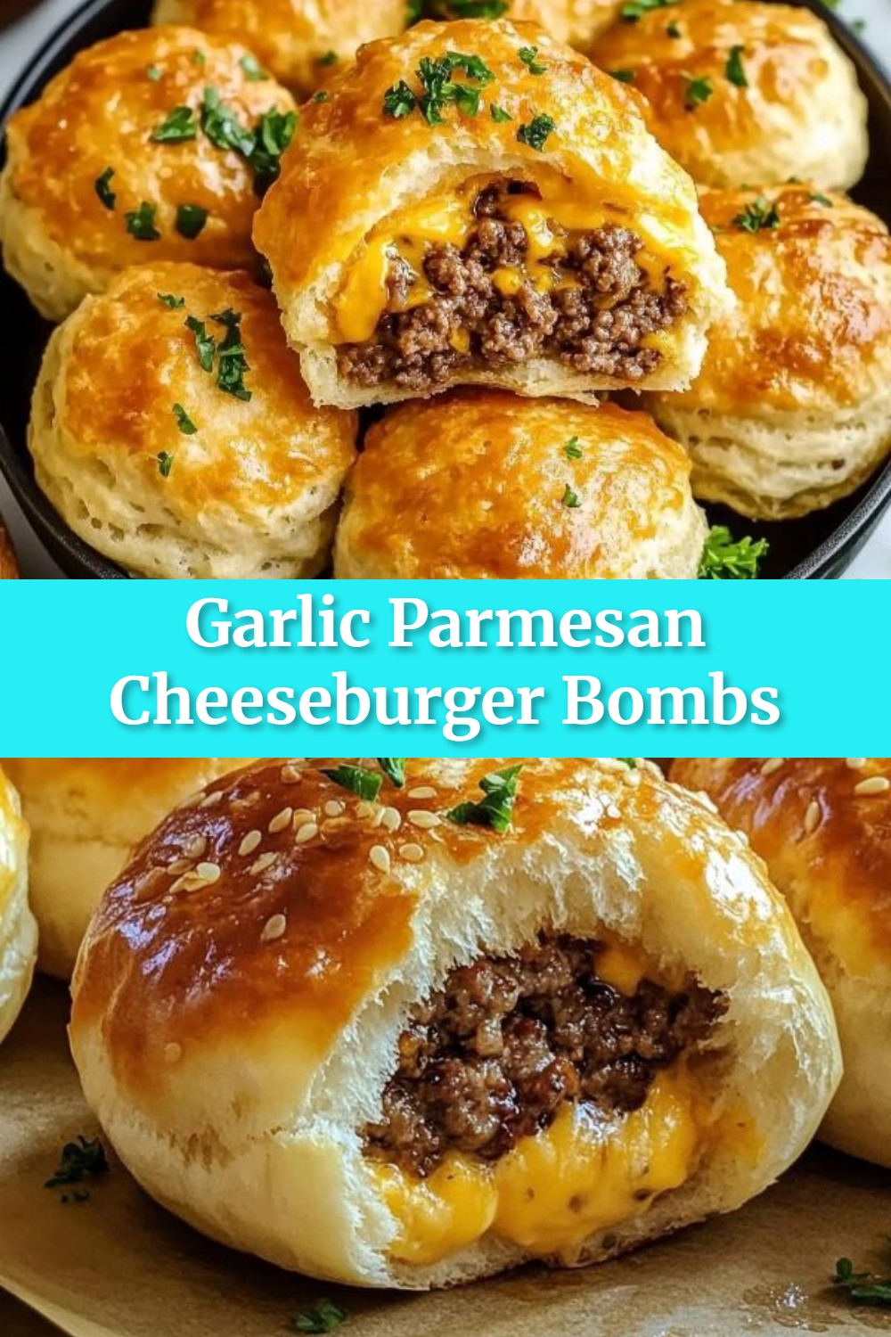 Garlic Parmesan Cheeseburger Bombs