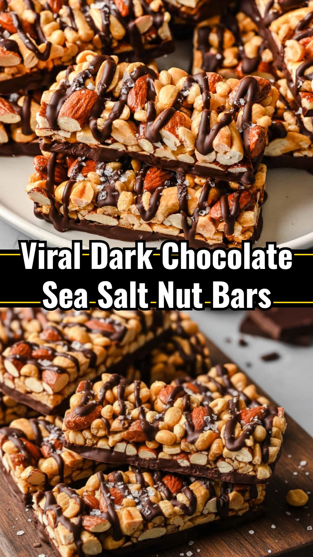 Delicious Homemade Dark Chocolate Sea Salt Nut Bars