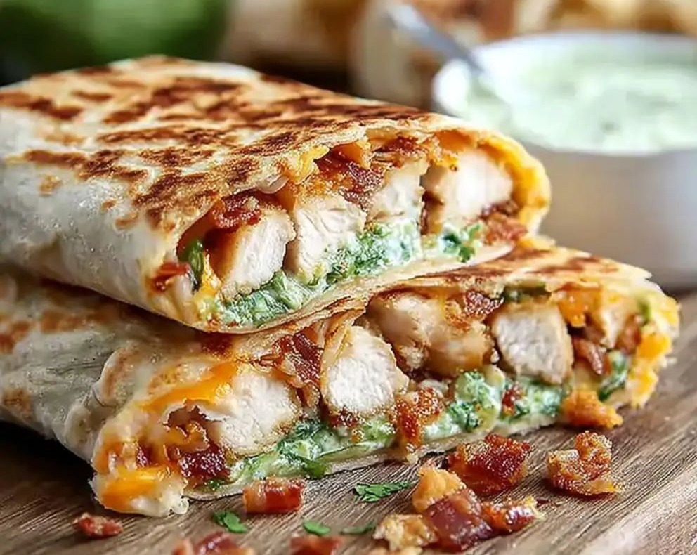Easy Crispy Chicken Bacon Ranch Wraps
