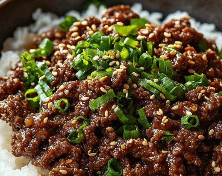 Fast Easy Korean Style Ground Beef Bowls