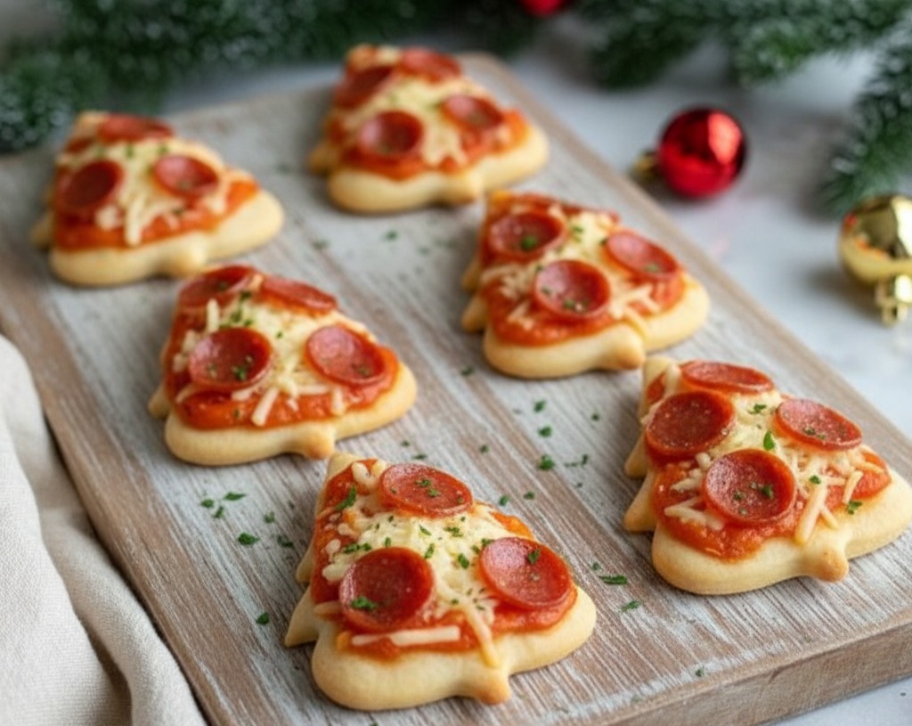 Festive Christmas Tree Pizza: Fun Kids' Holiday Dinner & More serving