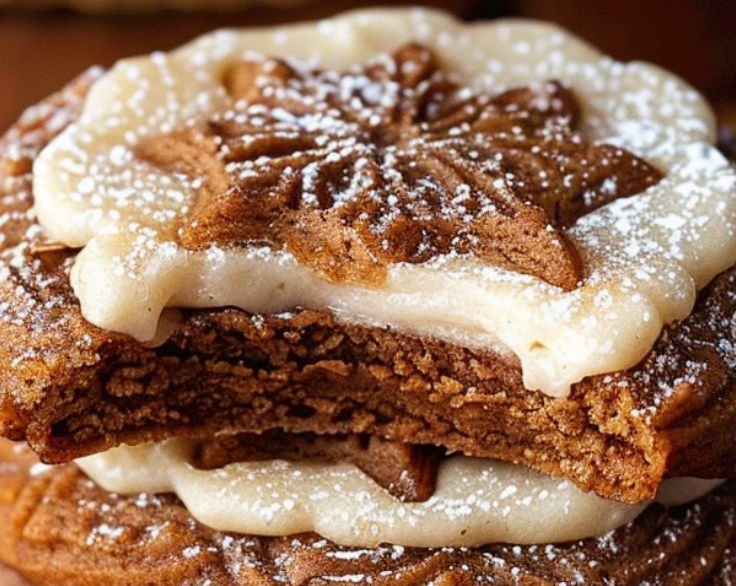 Soft Gingerbread Cheesecake Christmas Cookies