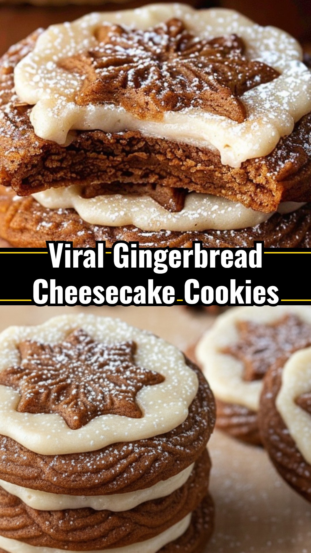 Soft Gingerbread Cheesecake Christmas Cookies