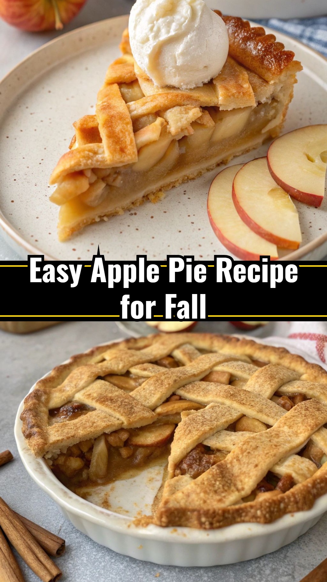 Sweet Fall Apple Pie With Three Kinds Of Apples