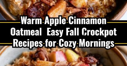 Warm Apple Cinnamon Oatmeal – Easy Fall Crockpot Recipes for Cozy Mornings