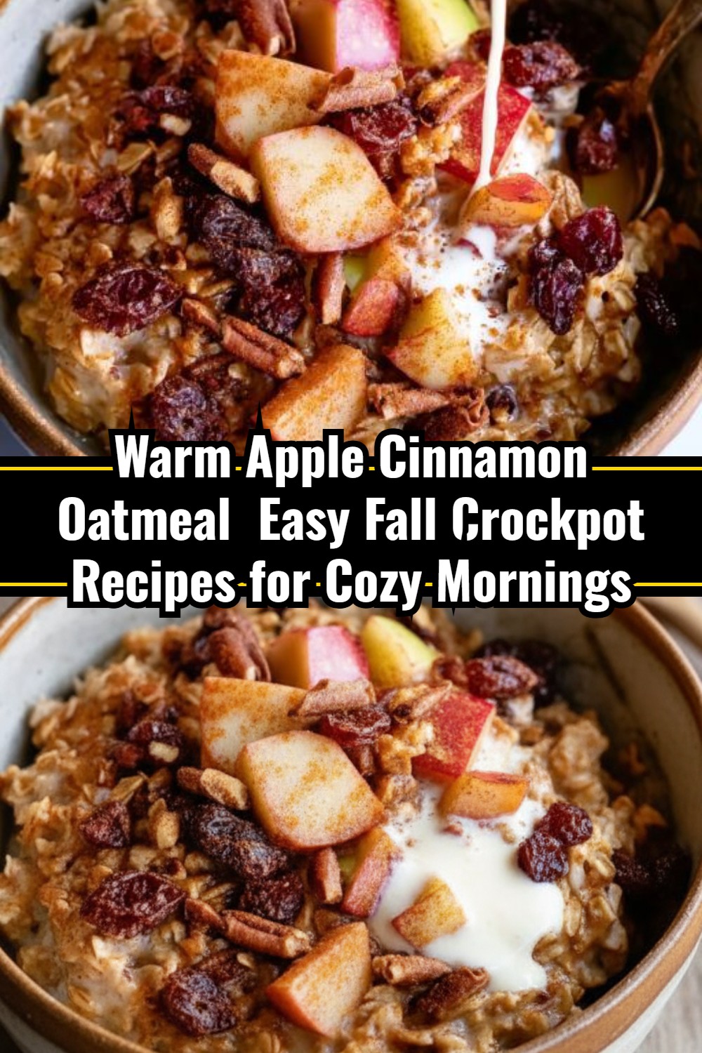 Warm Apple Cinnamon Oatmeal – Easy Fall Crockpot Recipes for Cozy Mornings