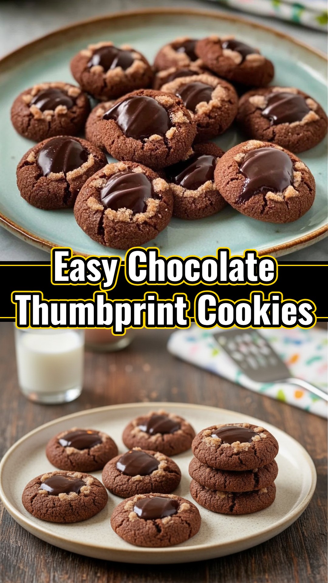 Cozy Chocolate Thumbprint Christmas Cookies: Dark Holiday Cocoa Treats