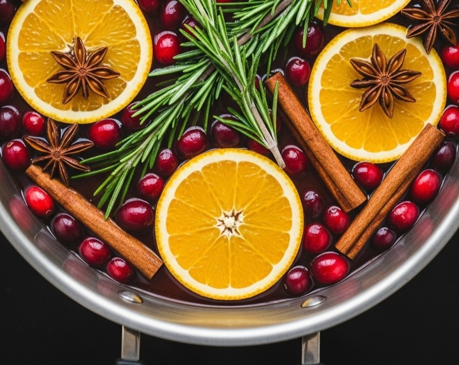 Cozy Cranberry Orange Stovetop Potpourri Simmer Pot serving