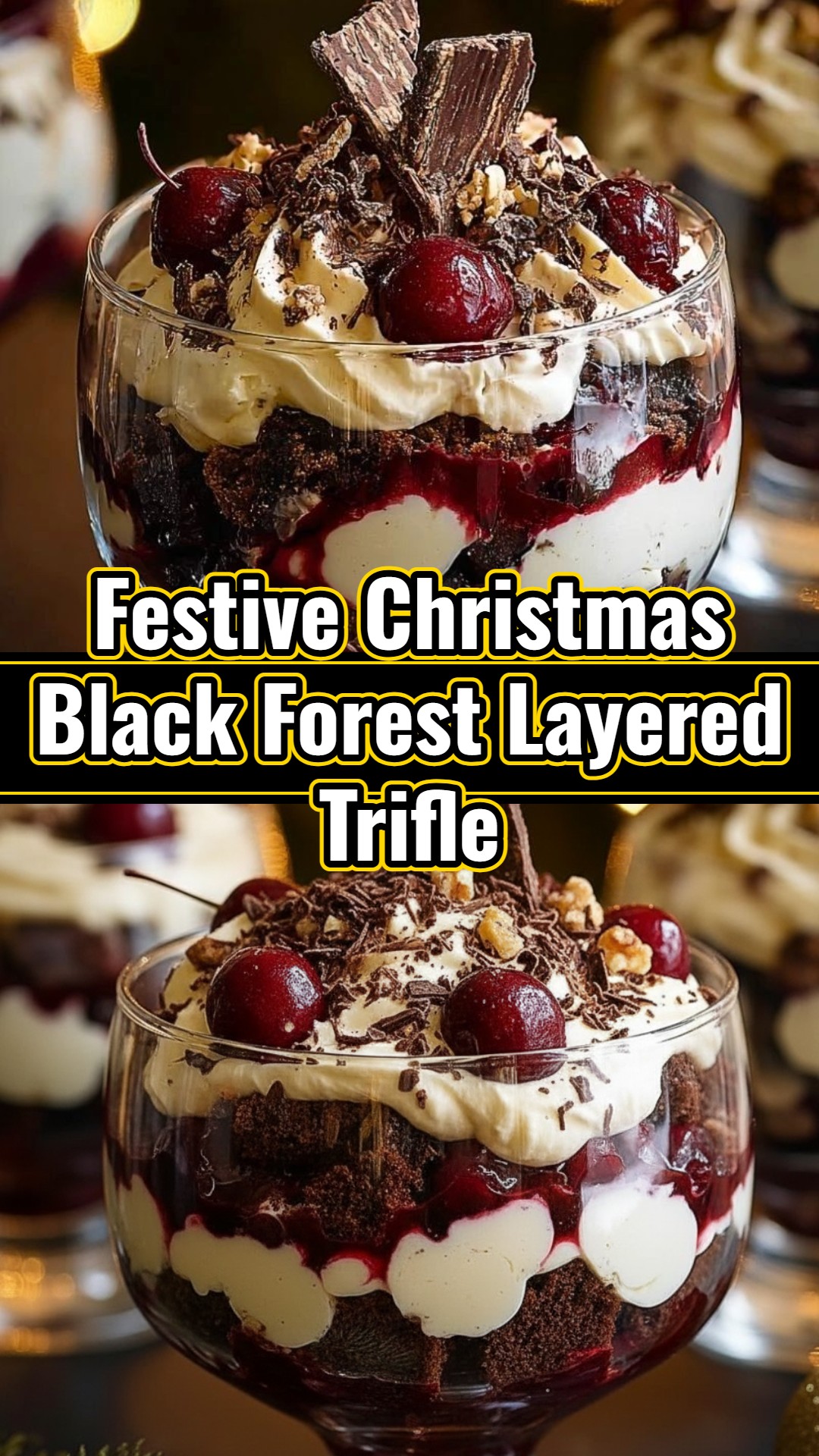 Easy Christmas Black Forest Trifle Best Holiday Dessert Sweet