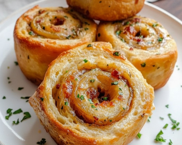 Easy Homemade Cheesy Garlic Bread Rolls Recipe serving