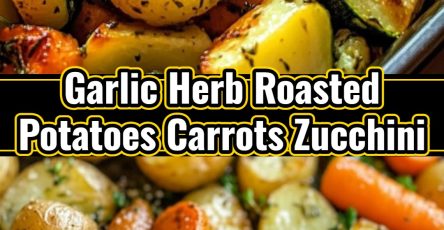 Farmhouse Garlic Herb Roasted Potatoes Carrots Zucchini Vegetable Dish