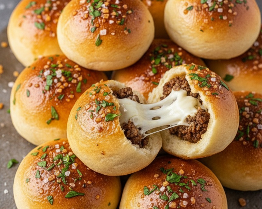 Garlic Parmesan Cheeseburger Bombs, Bites & Balls serving