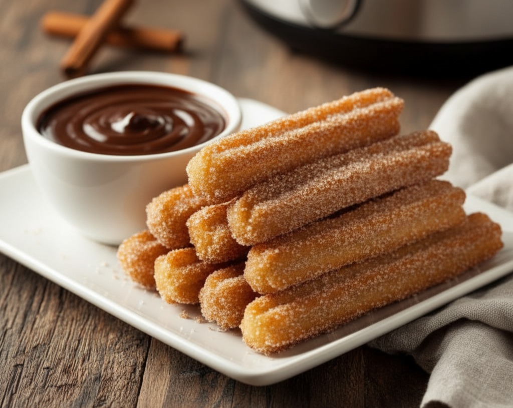 Homemade Air Fryer Churros: Easy Baking for Quick Movie Snacks serving