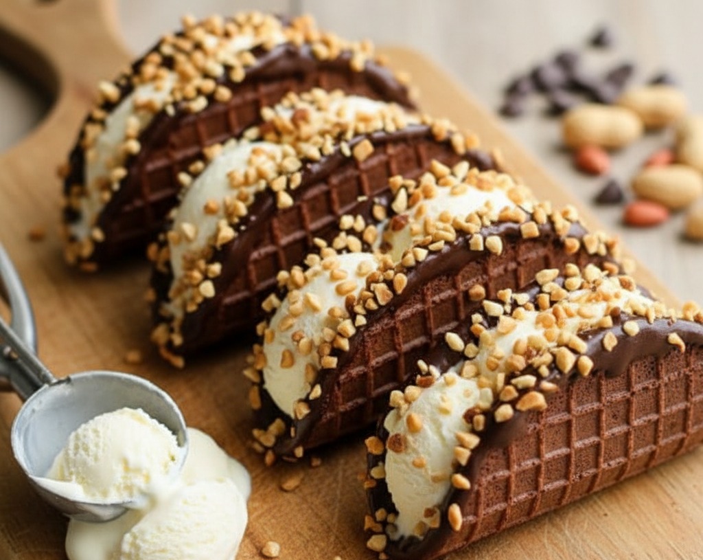 Master Chef Easy Homemade Choco Tacos Sweet Baked Snack serving