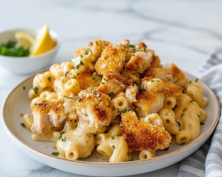 Small Town Cheesy Chicken Pasta: Easy Lunch & Dinner Recipe serving