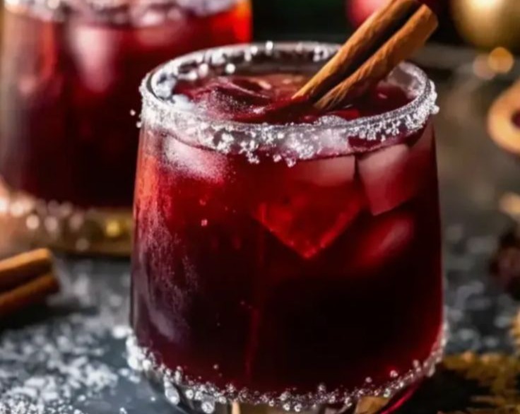 Spiced Christmas Margarita Festive Holiday Cocktail Recipes serving