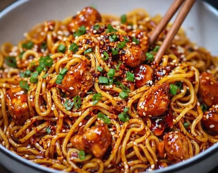 Sticky Garlic Chicken Noodles Quick Filling Fall Noodle Supper Ideas overview