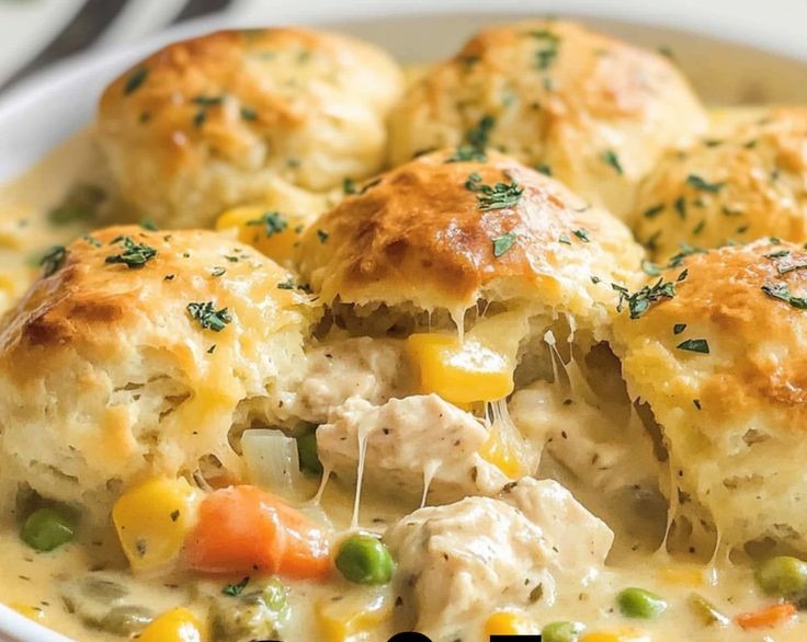 Easy Chicken Pot Pie with Biscuits Homestyle Dinner Ideas overview