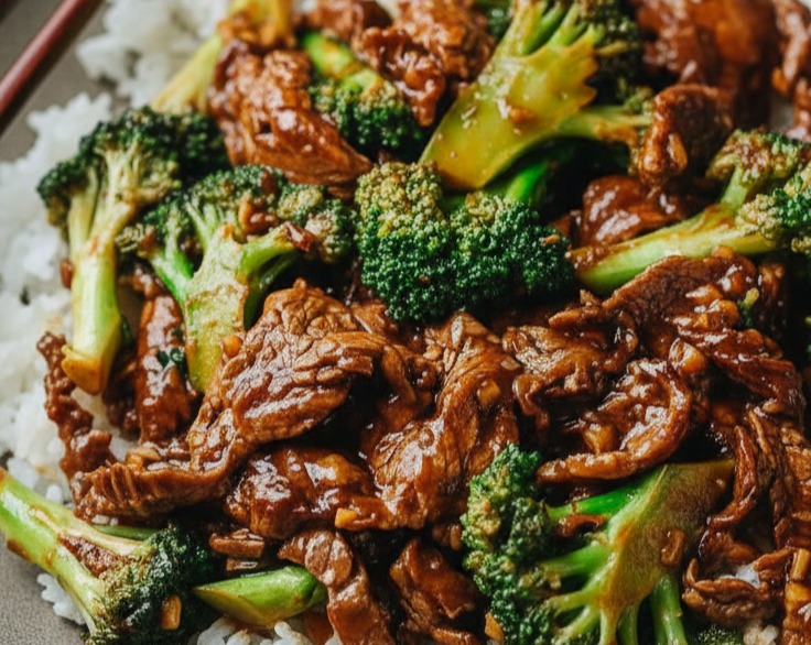 Homemade Tender Beef and Broccoli Better Than Takeout serving