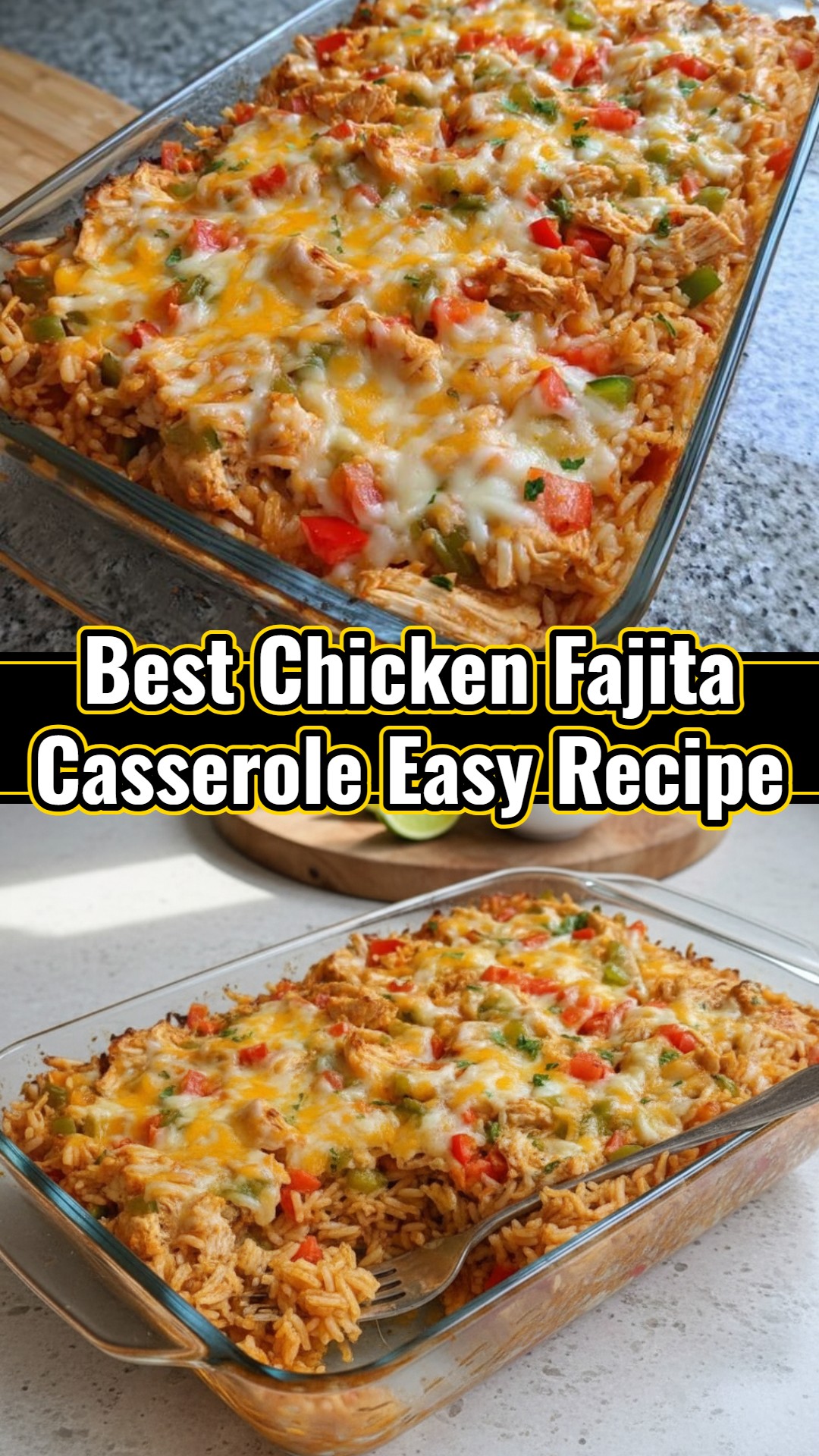 Savory Chicken Fajita Casserole Quick Easy Dinner Recipe