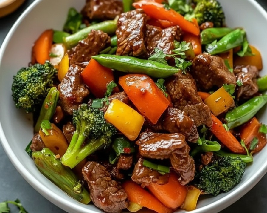 Skillet Beef Stir fry With Vegetables For Busy Nights serving