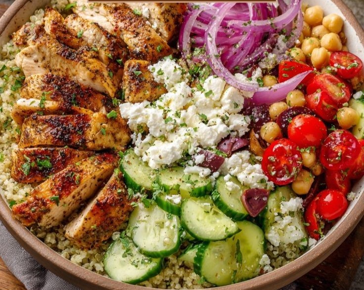 Whole Healthy Mediterranean Chicken Bowl: Light Savory Dinner Idea overview