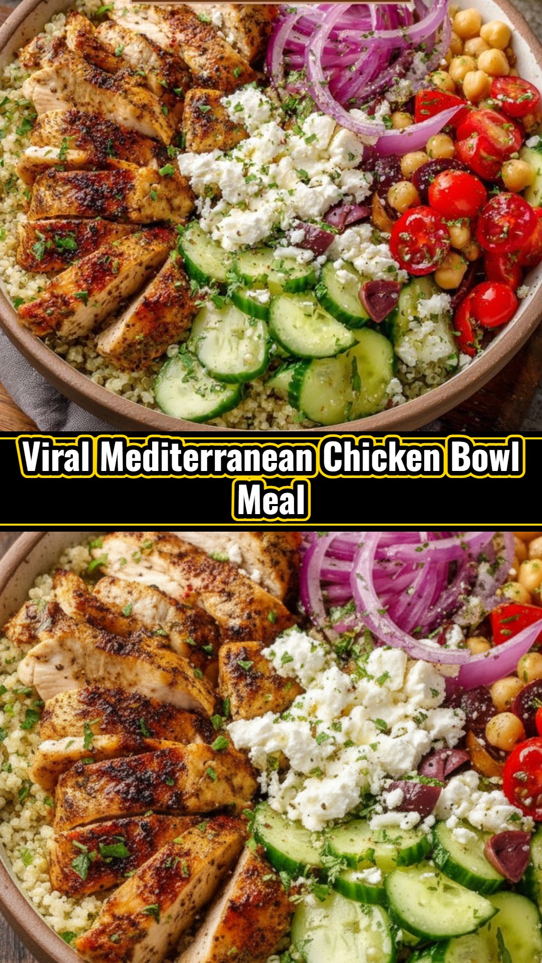 Whole Healthy Mediterranean Chicken Bowl: Light Savory Dinner Idea