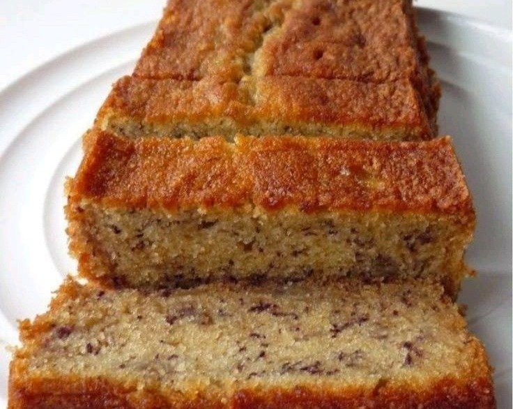 Homestyle Best Foolproof Moist Banana Bread with Ripe Bananas serving