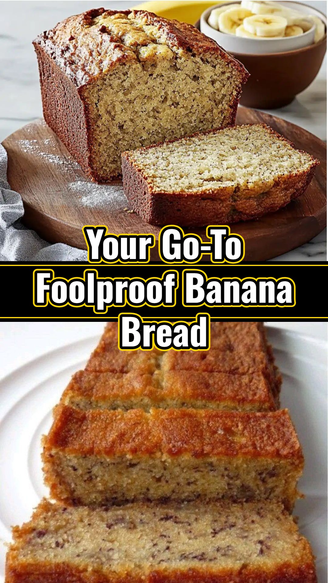 Homestyle Best Foolproof Moist Banana Bread with Ripe Bananas