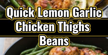 Lemon Garlic Butter Chicken Thighs with Green Beans Skillet Meal