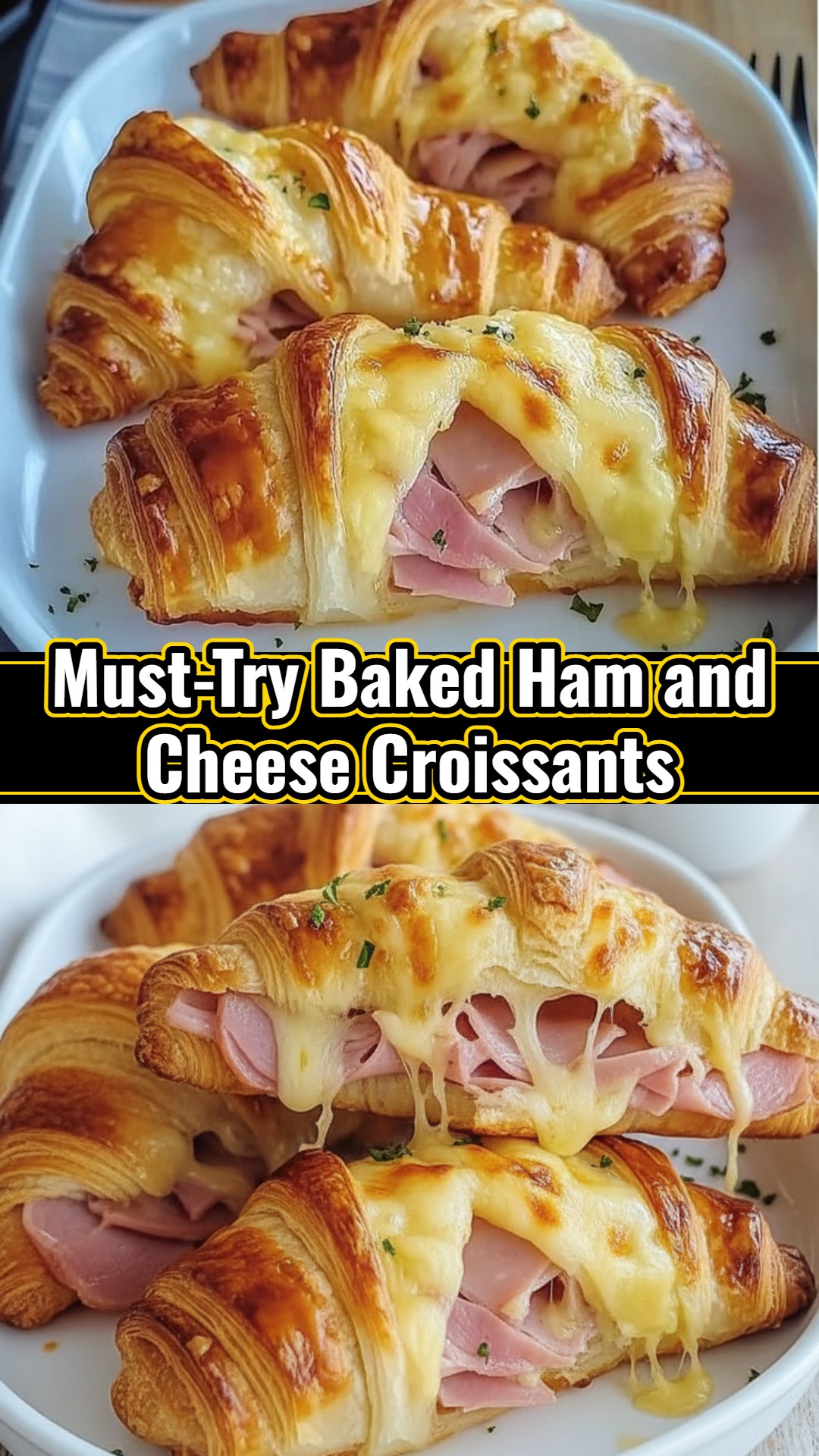 Baked Ham and Cheese Croissant Easy Breakfast Dish