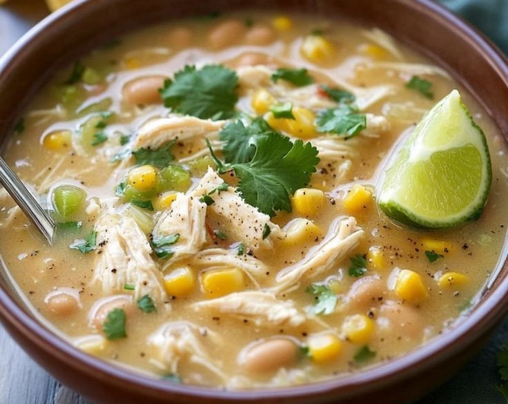 Small Town Healthy White Chicken Chili Recipe overview